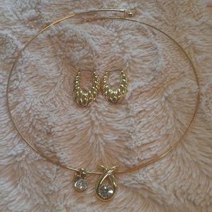 Gold choker jewelry bundle